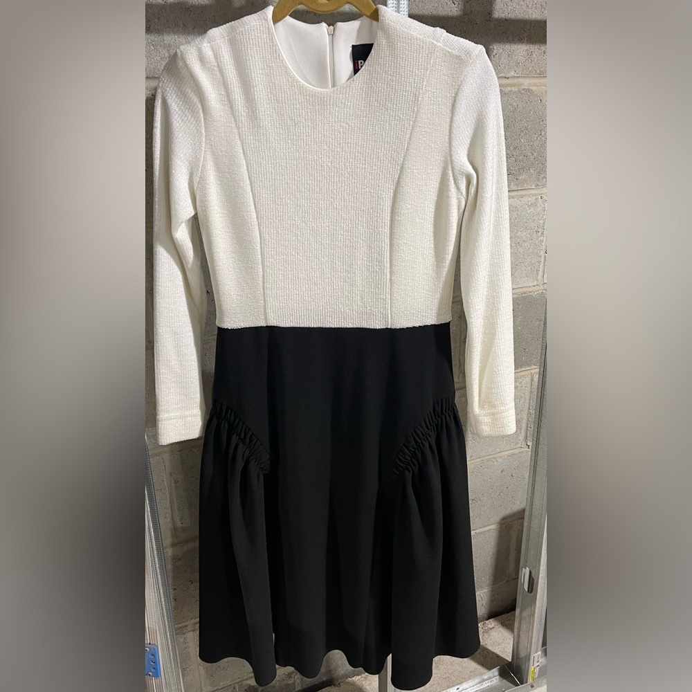 White and black suede dress